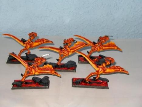 Mounted Fire Daemonettes by McKaphre