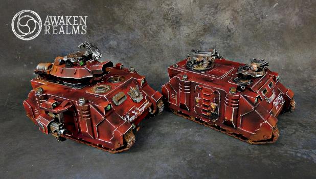 Blood Angels Baal Predator and Razorback by Awaken Realms