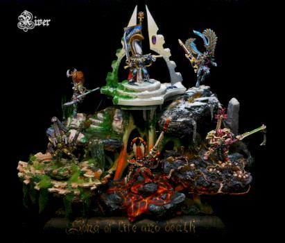 Song of Life and Death, Eldar Phoenix Lords - diorama by HopeRiver