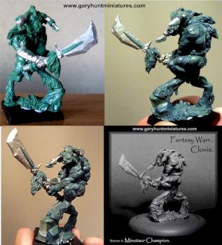 Clovis: Minotaur champion by Gary Hunt Miniatures