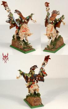 Ork shaman on albino boar by Luca Masetti