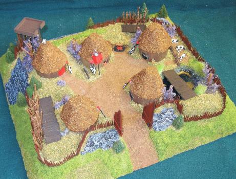 Orc compound...(15mm)...diorama (game play piece) #1 by Cat Dancer