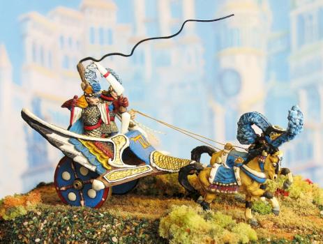 Elf war chariot (15mm)...vignette by Cat Dancer