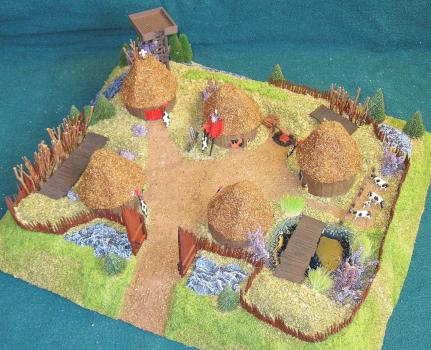 Orc compound...(15mm)...diorama (game play piece) #3 by Cat Dancer