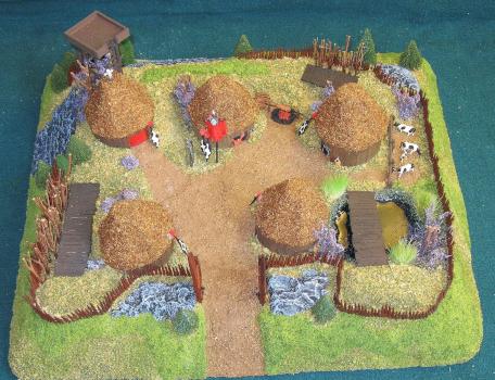 Orc compound...(15mm)...diorama (game play piece) #2 by Cat Dancer