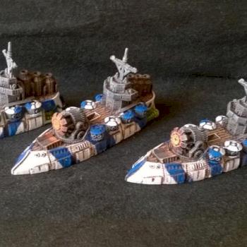 Toulon class armoured cruisers (Dystopian Wars) by Messerkopf