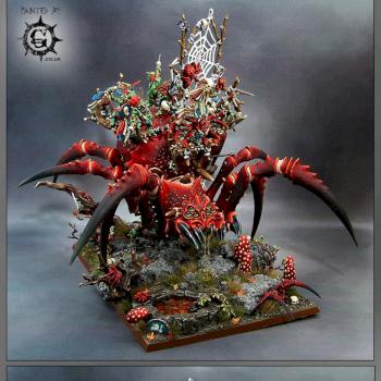 Arachnarok Spider with Forest Goblin Spider Shrine by Painted By-g