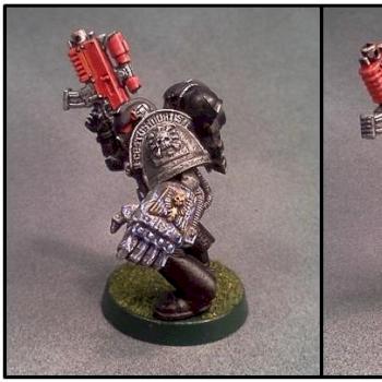 Deathwatch Kill Team Space Marines w/Bolter and Power Fist by Lou Rollins