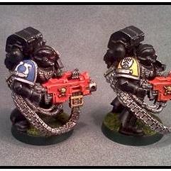 Deathwatch Kill Team Space Marines w/Heavy Bolters by Lou Rollins