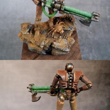 Necron walking tall with scratchbuild scarab by Neophyter