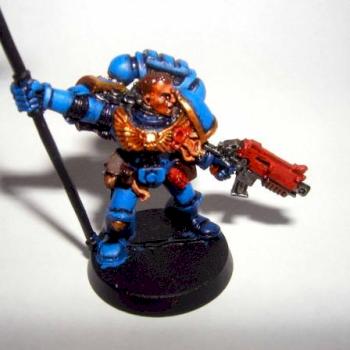 Another miniWORK IN PROGRESS ULTRAMARINES 2ND COMPANY STANDARD BEARER by plasmahal