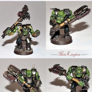 Warhammer 40k Unit of Five CONVERTED Ork Nobz with Big Choppas by MiniKingdom