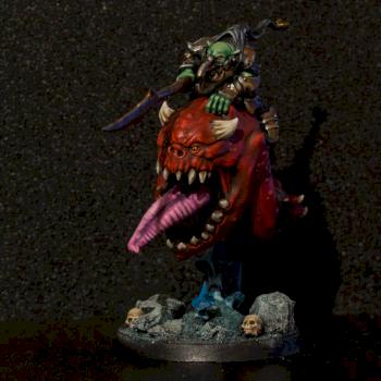 Loonboss on cave Squig by El Gonzo Miniatures