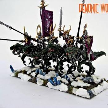 Warhammer Fantasy Dark Elves - Cold One Knights by Demonic_Workshop