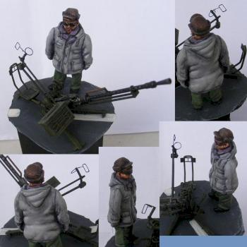 The Dear Leader inspecting heavy machine gun, 1/35 by Freddy H2