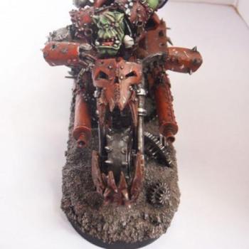 Ork Warboss on Warbike by kulandini