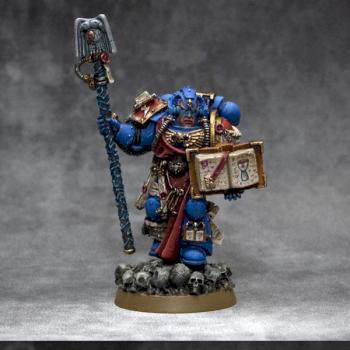 Blood Angels Librarian with book and staff by gimiak