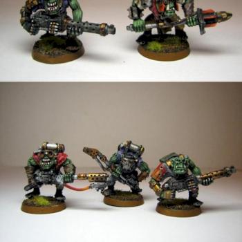 Ork Burna Boyz and 'Eavy Weapons Boyz by Komrad