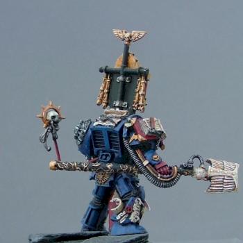 Crimson Fist Terminator Librarian- Back view. by Blacktemplar3624