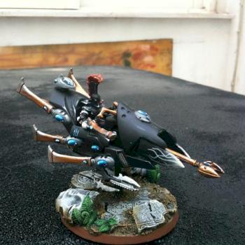 Altanasar Craftworld Autarch on jetbike by krommeldar