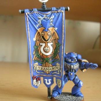 Ultramarines' command squad banner bearer by cassius war veteran