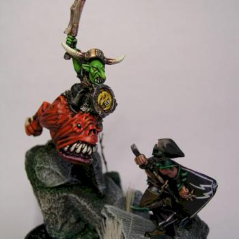 Goblin hero VS Dark elf assassin by Nocebo