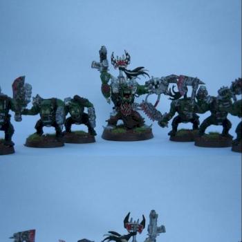 ork warboss with some boyz by overloaded