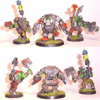 Ork Nob in Mega Armour with bodyguard Nobz by Killa