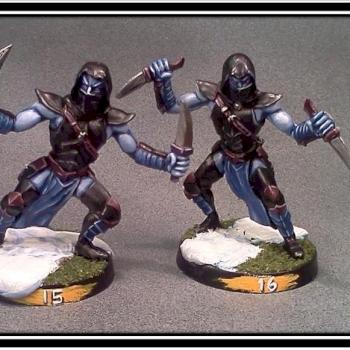 Blood Bowl Dark Elf Assassins by Lou Rollins