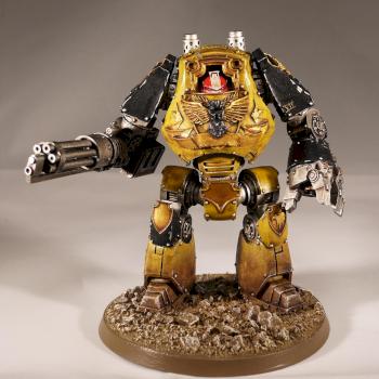 Imperial Fists Contemptor Dreadnought by gwotaz