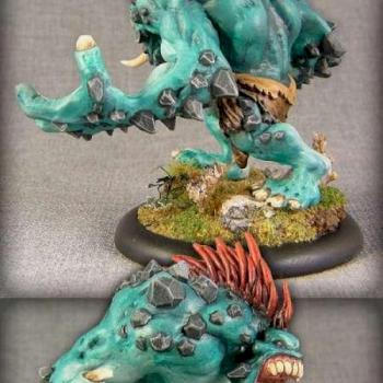 HORDES Trollblood Dire Troll (aqua) by ModelPainter