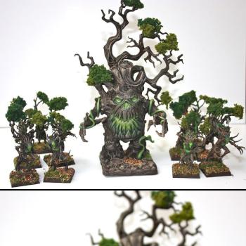 Wood elf Treelord and Dryads by Nuca