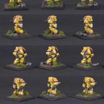 Epic (6mm) Imperial Fists Dreadnoughts by vaaish