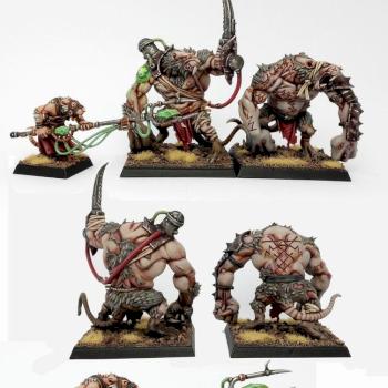 Skaven Rat Ogres with Packmaster by sparrowhawk2k