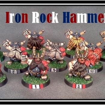 Blood Bowl Dwarf Team the Iron Rock Hammers! by Lou Rollins