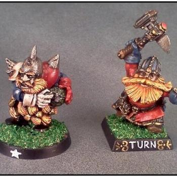 Blood Bowl Dwarf Star Player and Coach by Lou Rollins