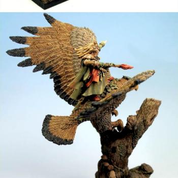 wood elf lord on great eagle by Robacek