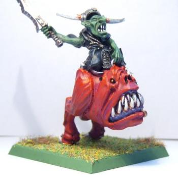 NIGHT GOBLIN BOSS ON GIANT SQUIG by capt mannering