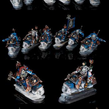 Space Marine Ultramarine Veteran bikers by Monstroys