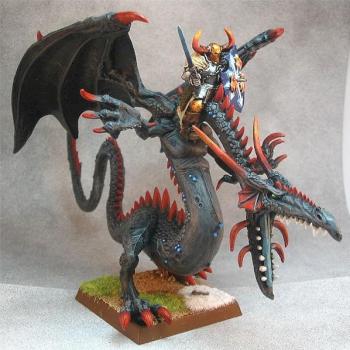 Chaos Lord On Black Dragon by fortress miniatures