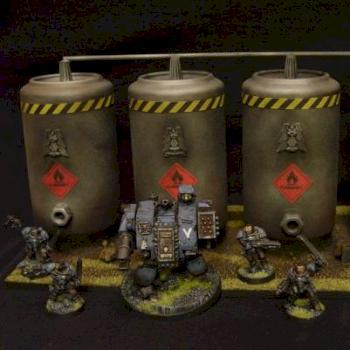 Warhammer 40k 11 piece studio painted Fuel Depot by Stiff Neck Studio