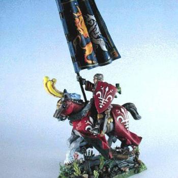 Bretonnian Standard Bearer - scratch made banner by gandalfalosch.net