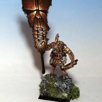 chaos khorne beastmen standard bearer by andreamangoni