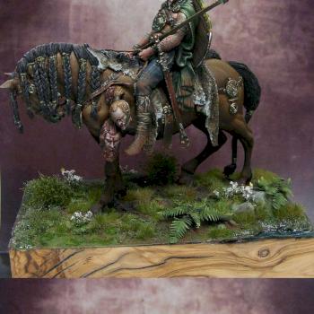 Celtic warrior on horse by Shejtan