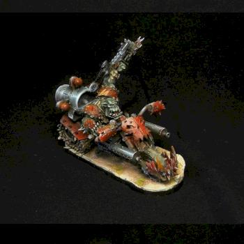 Ork Warboss with his half-tracked-bike by kommissar Manul