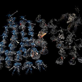 Warhammer 40K Black Legion and Ultramarines Army by CroWarGamePainting