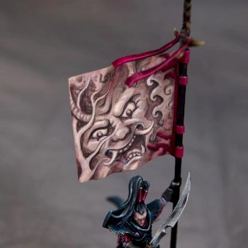 Dark Elf Banner Barer on Cold One by NOMAD77