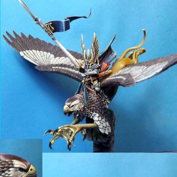 High elves prince on griffon new base and retouches by axia