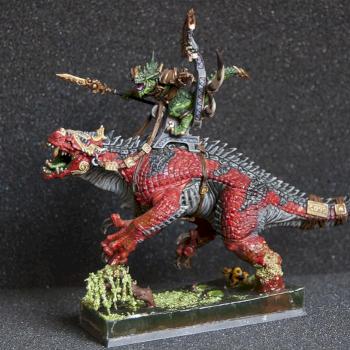 Saurus Oldblood On Carnosaur Lizardmen Seraphon Warhammer Age of Sigmar by ignaciovidal