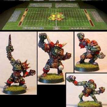 Blood bowl orcs with custom field by James by Wappellious